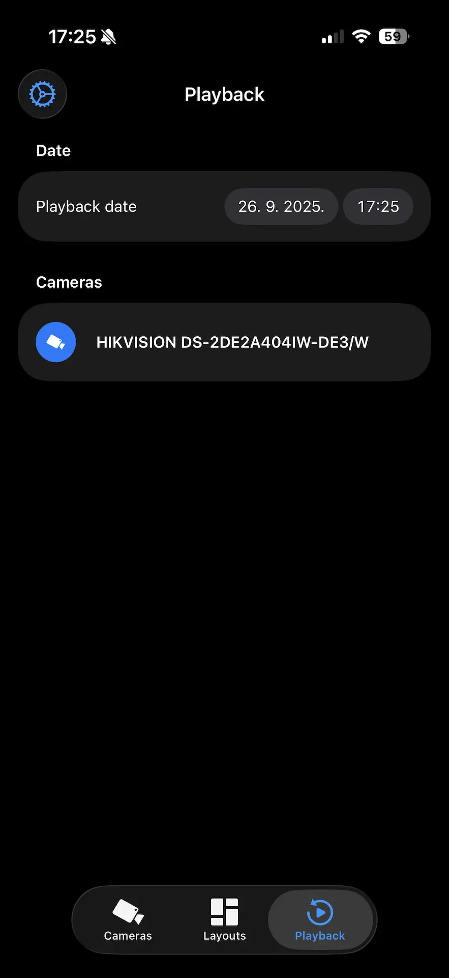 Cloud video storage and playback interface in UniCam Mobile